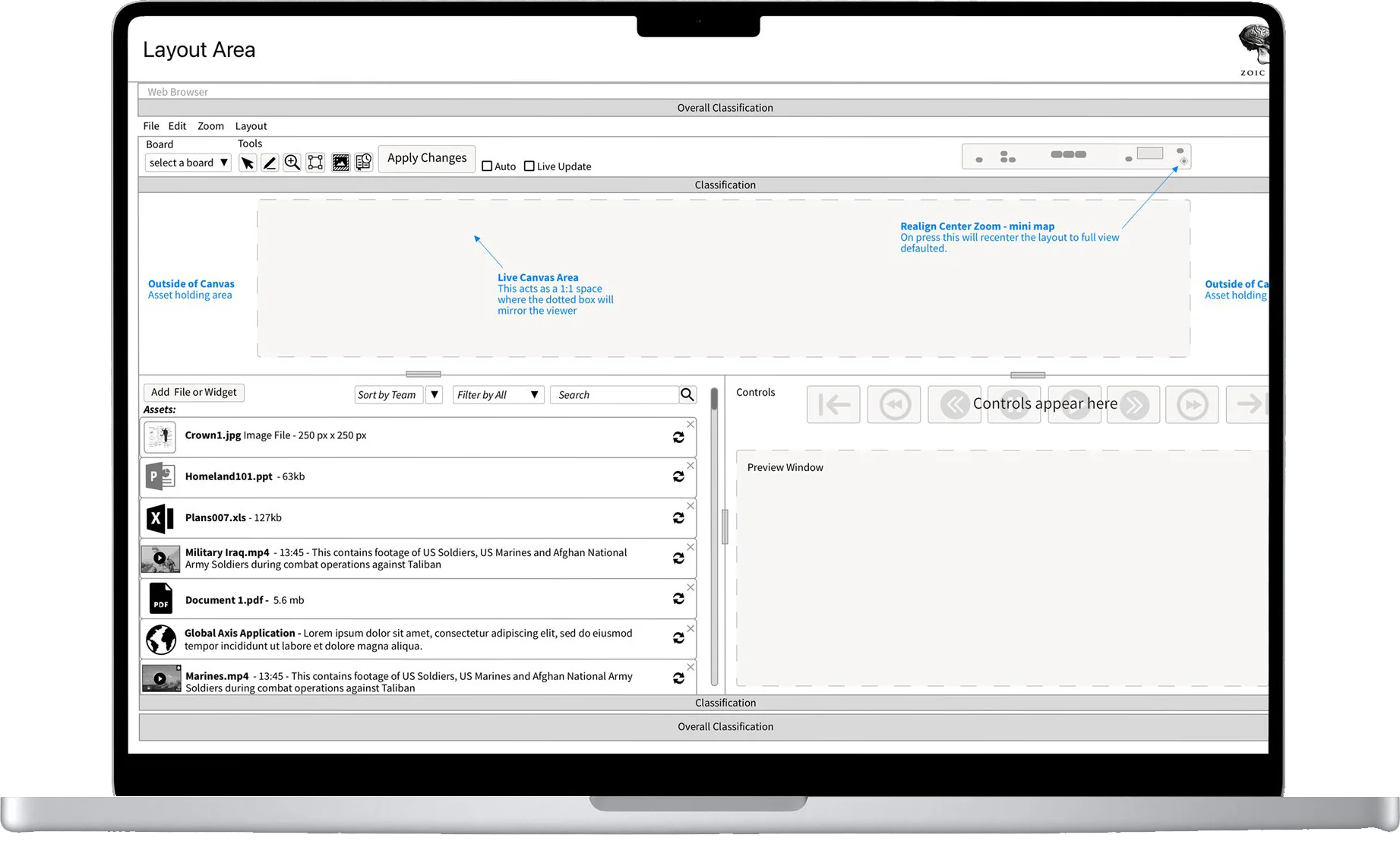 Screen sharing — accessing the canvas